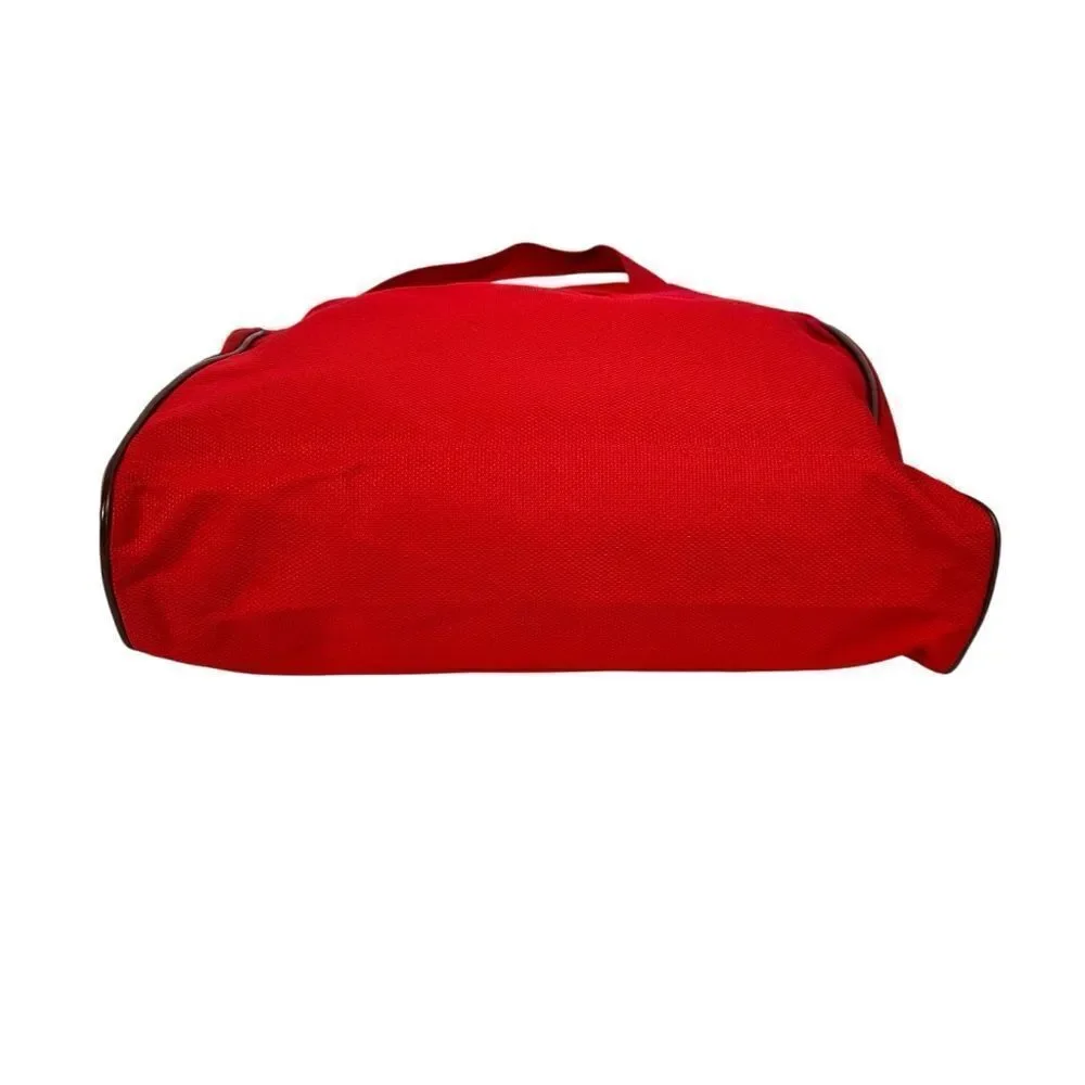 Vintage Canada Travel Tote Duffel Carry On Overnight Gym Bag Red Canvas